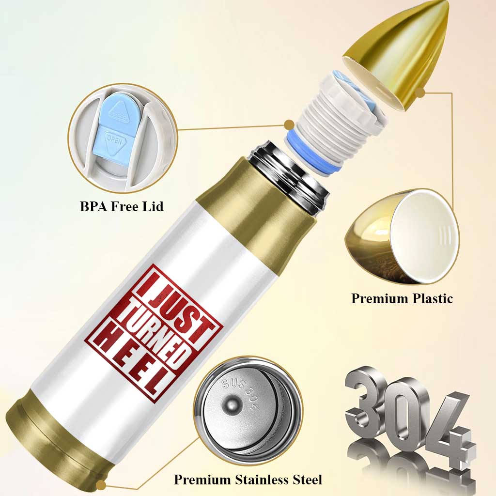 I Just Turned Heel Bullet Tumbler Pro Wrestling Retro Distressed - Wonder Print Shop