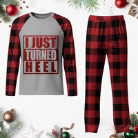 I Just Turned Heel Plaid Pajama Set Pro Wrestling Retro Distressed - Wonder Print Shop