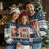 I Just Turned Heel Ugly Christmas Sweater Pro Wrestling Retro Distressed - Wonder Print Shop