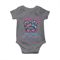 Just A Girl Who Loves Wrestling Baby Onesie Funny Wrestle Lover Wrestler Messy Bun - Wonder Print Shop