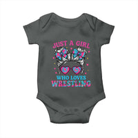 Just A Girl Who Loves Wrestling Baby Onesie Funny Wrestle Lover Wrestler Messy Bun - Wonder Print Shop