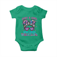 Just A Girl Who Loves Wrestling Baby Onesie Funny Wrestle Lover Wrestler Messy Bun - Wonder Print Shop
