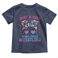 Just A Girl Who Loves Wrestling Toddler T Shirt Funny Wrestle Lover Wrestler Messy Bun - Wonder Print Shop