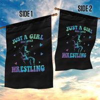 Just A Girl Who Loves Wrestling Garden Flag Funny Wrestle Lover Wrestler - Wonder Print Shop