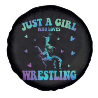 Just A Girl Who Loves Wrestling Spare Tire Cover Funny Wrestle Lover Wrestler - Wonder Print Shop