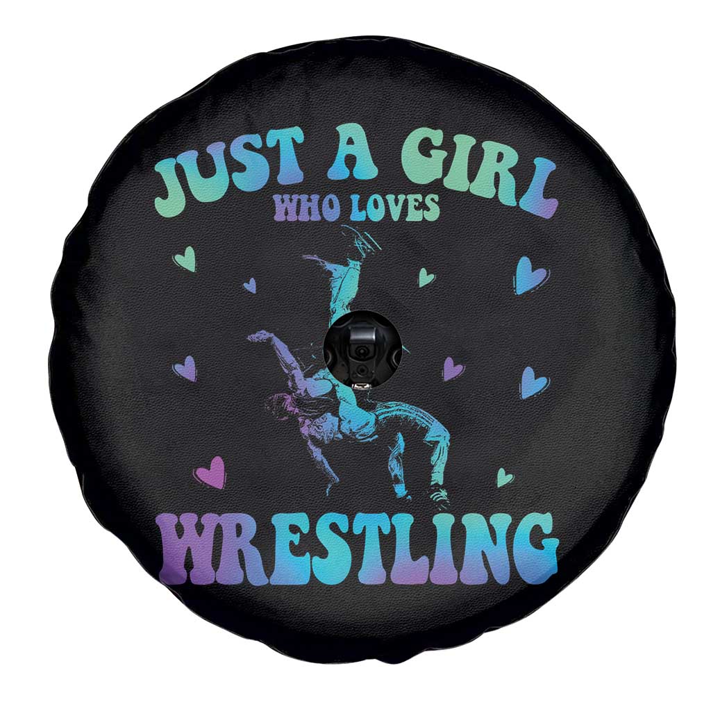 Just A Girl Who Loves Wrestling Spare Tire Cover Funny Wrestle Lover Wrestler - Wonder Print Shop