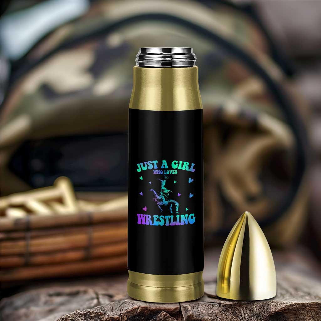 Just A Girl Who Loves Wrestling Bullet Tumbler Funny Wrestle Lover Wrestler - Wonder Print Shop