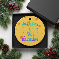 Just A Girl Who Loves Wrestling Ceramic Ornament Funny Wrestle Lover Wrestler - Wonder Print Shop
