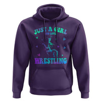 Just A Girl Who Loves Wrestling Hoodie Funny Wrestle Lover Wrestler - Wonder Print Shop