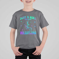 Just A Girl Who Loves Wrestling T Shirt For Kid Funny Wrestle Lover Wrestler - Wonder Print Shop