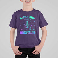 Just A Girl Who Loves Wrestling T Shirt For Kid Funny Wrestle Lover Wrestler - Wonder Print Shop