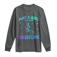 Just A Girl Who Loves Wrestling Long Sleeve Shirt Funny Wrestle Lover Wrestler - Wonder Print Shop