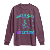 Just A Girl Who Loves Wrestling Long Sleeve Shirt Funny Wrestle Lover Wrestler - Wonder Print Shop