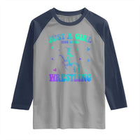 Just A Girl Who Loves Wrestling Raglan Shirt Funny Wrestle Lover Wrestler - Wonder Print Shop