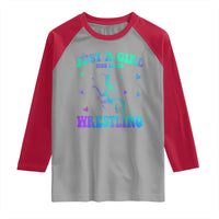 Just A Girl Who Loves Wrestling Raglan Shirt Funny Wrestle Lover Wrestler - Wonder Print Shop