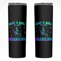 Just A Girl Who Loves Wrestling Skinny Tumbler Funny Wrestle Lover Wrestler - Wonder Print Shop