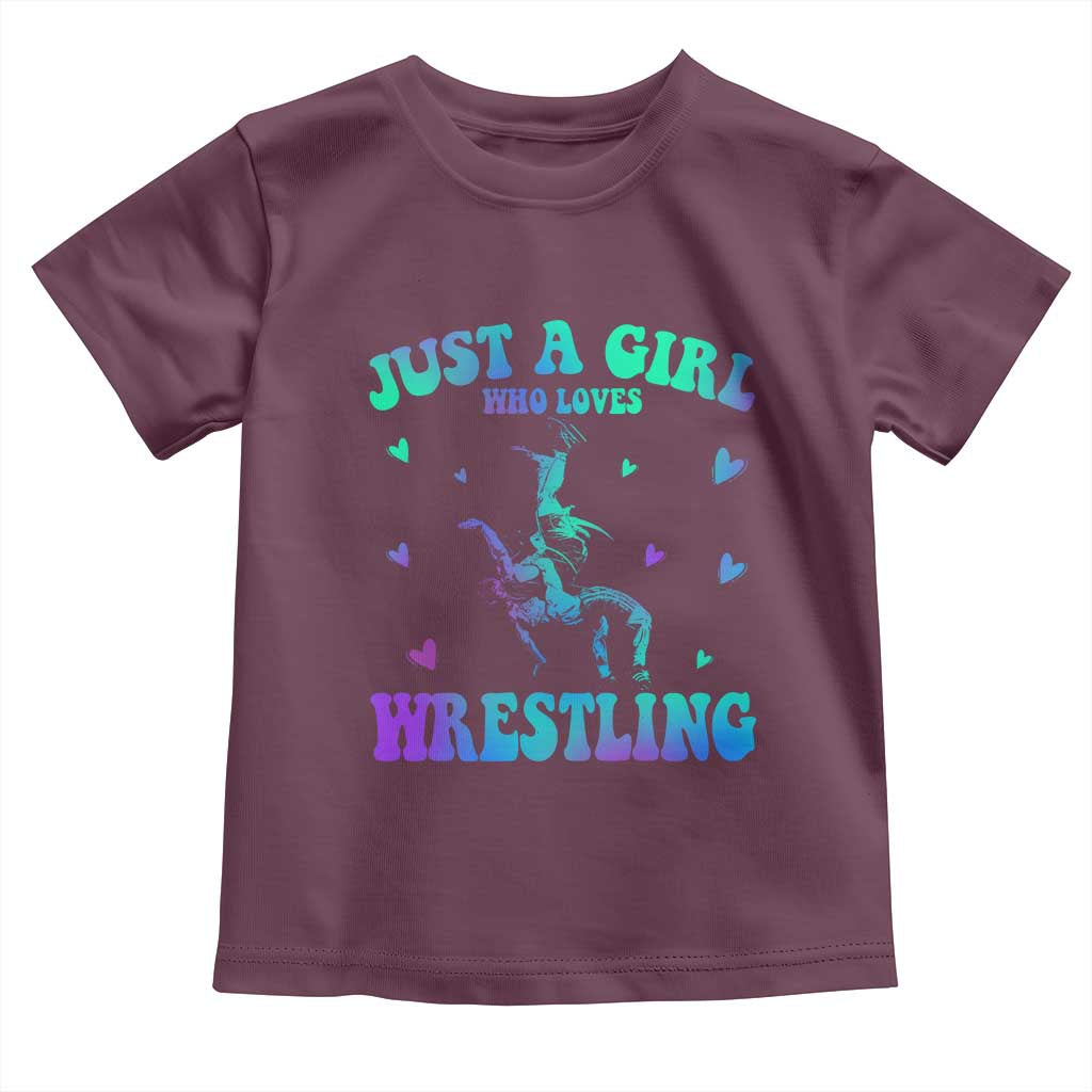 Just A Girl Who Loves Wrestling Toddler T Shirt Funny Wrestle Lover Wrestler - Wonder Print Shop
