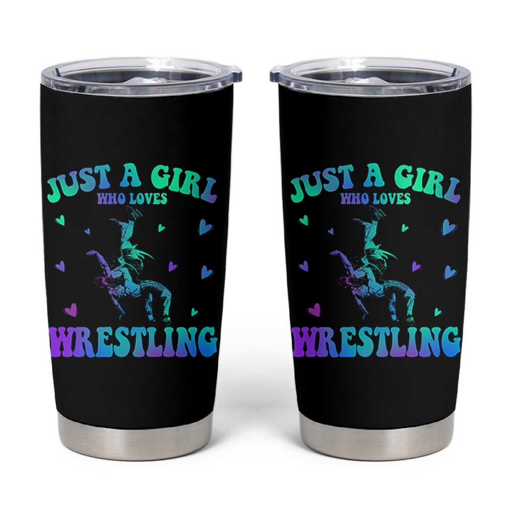 Just A Girl Who Loves Wrestling Tumbler Cup Funny Wrestle Lover Wrestler - Wonder Print Shop