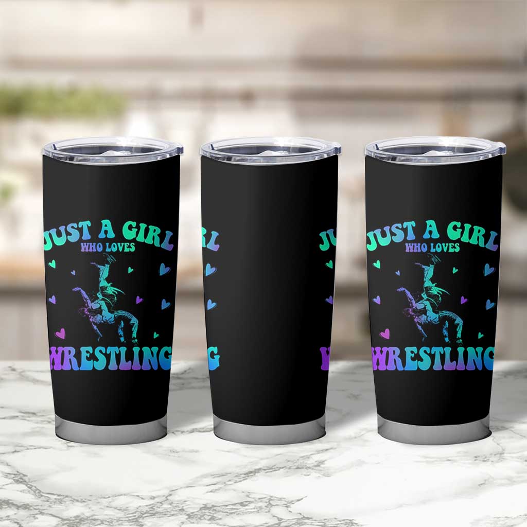 Just A Girl Who Loves Wrestling Tumbler Cup Funny Wrestle Lover Wrestler - Wonder Print Shop