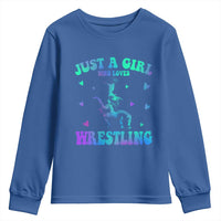 Just A Girl Who Loves Wrestling Youth Sweatshirt Funny Wrestle Lover Wrestler - Wonder Print Shop