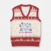 Its My Birthday V-Neck Knit Sweater Vest Girl Party Funny Bday Family Party