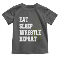 Eat Sleep Wrestle Repeat Toddler T Shirt Funny Wrestling Gym American Flag - Wonder Print Shop