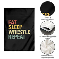 Eat Sleep Wrestle Repeat Garden Flag Cool Wrestling - Wonder Print Shop
