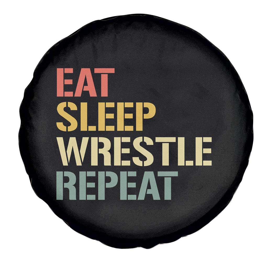 Eat Sleep Wrestle Repeat Spare Tire Cover Cool Wrestling - Wonder Print Shop