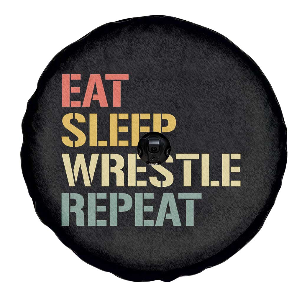 Eat Sleep Wrestle Repeat Spare Tire Cover Cool Wrestling - Wonder Print Shop
