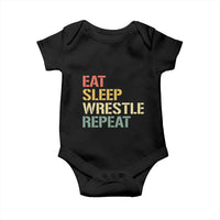 Eat Sleep Wrestle Repeat Baby Onesie Cool Wrestling - Wonder Print Shop