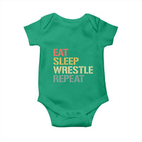 Eat Sleep Wrestle Repeat Baby Onesie Cool Wrestling - Wonder Print Shop