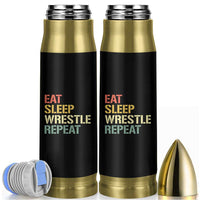 Eat Sleep Wrestle Repeat Bullet Tumbler Cool Wrestling - Wonder Print Shop