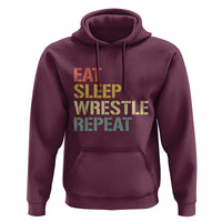 Eat Sleep Wrestle Repeat Hoodie Cool Wrestling - Wonder Print Shop