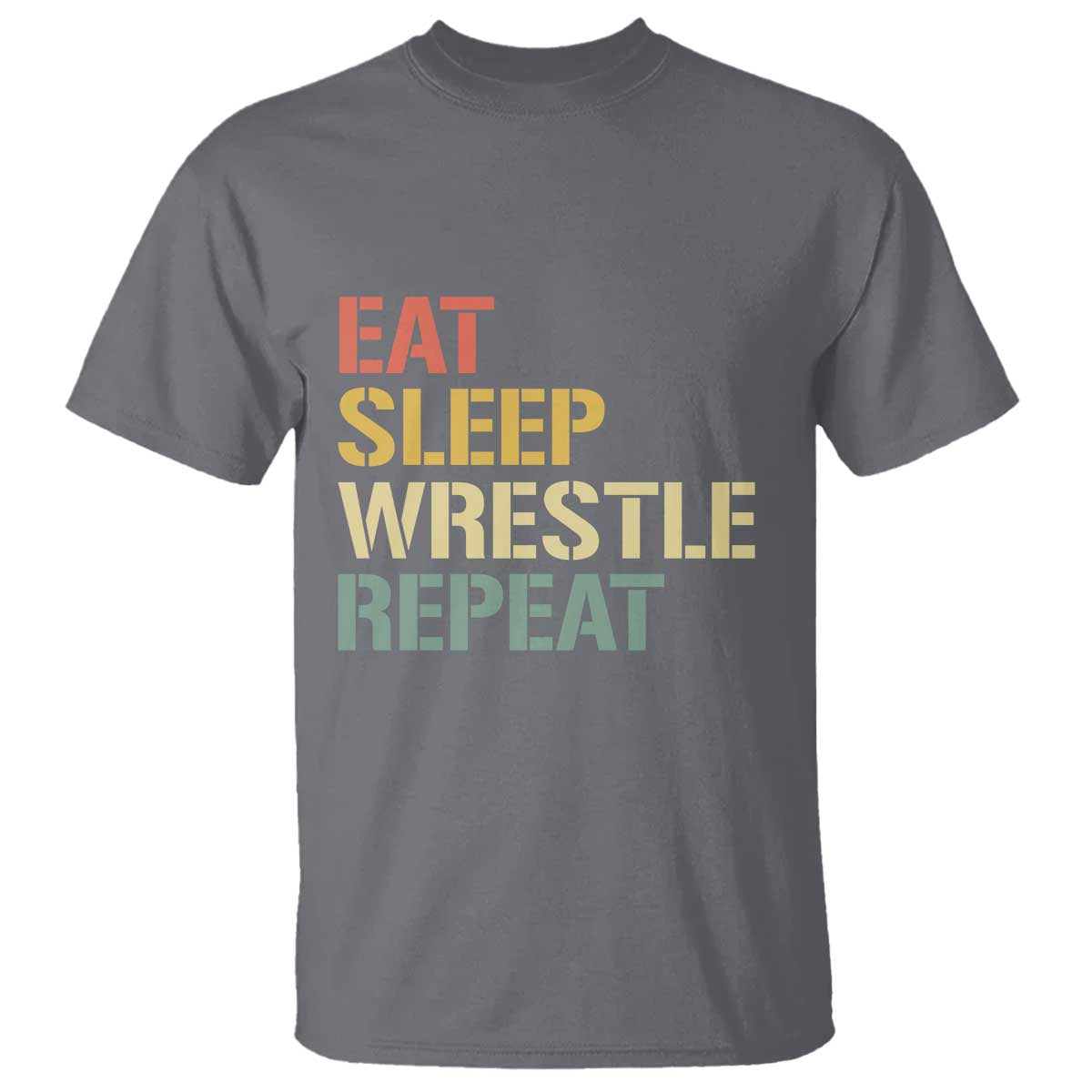 Eat Sleep Wrestle Repeat T Shirt Cool Wrestling - Wonder Print Shop