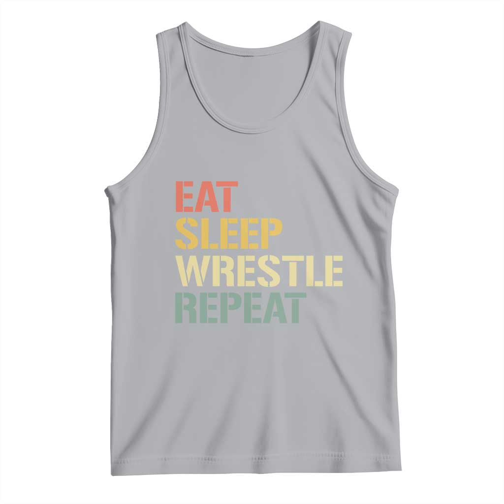 Eat Sleep Wrestle Repeat Tank Top Cool Wrestling - Wonder Print Shop