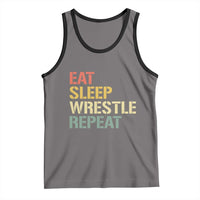 Eat Sleep Wrestle Repeat Tank Top Cool Wrestling - Wonder Print Shop
