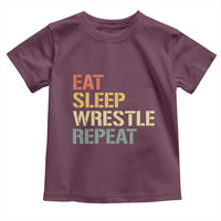 Eat Sleep Wrestle Repeat Toddler T Shirt Cool Wrestling - Wonder Print Shop