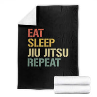 Retro Eat Sleep Jiu Jitsu Repeat Throw Blanket Vintage JiuJitsu BJJ - Wonder Print Shop