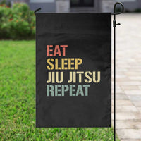 Retro Eat Sleep Jiu Jitsu Repeat Garden Flag Vintage JiuJitsu BJJ - Wonder Print Shop