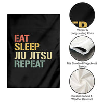 Retro Eat Sleep Jiu Jitsu Repeat Garden Flag Vintage JiuJitsu BJJ - Wonder Print Shop