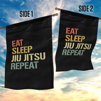 Retro Eat Sleep Jiu Jitsu Repeat Garden Flag Vintage JiuJitsu BJJ - Wonder Print Shop