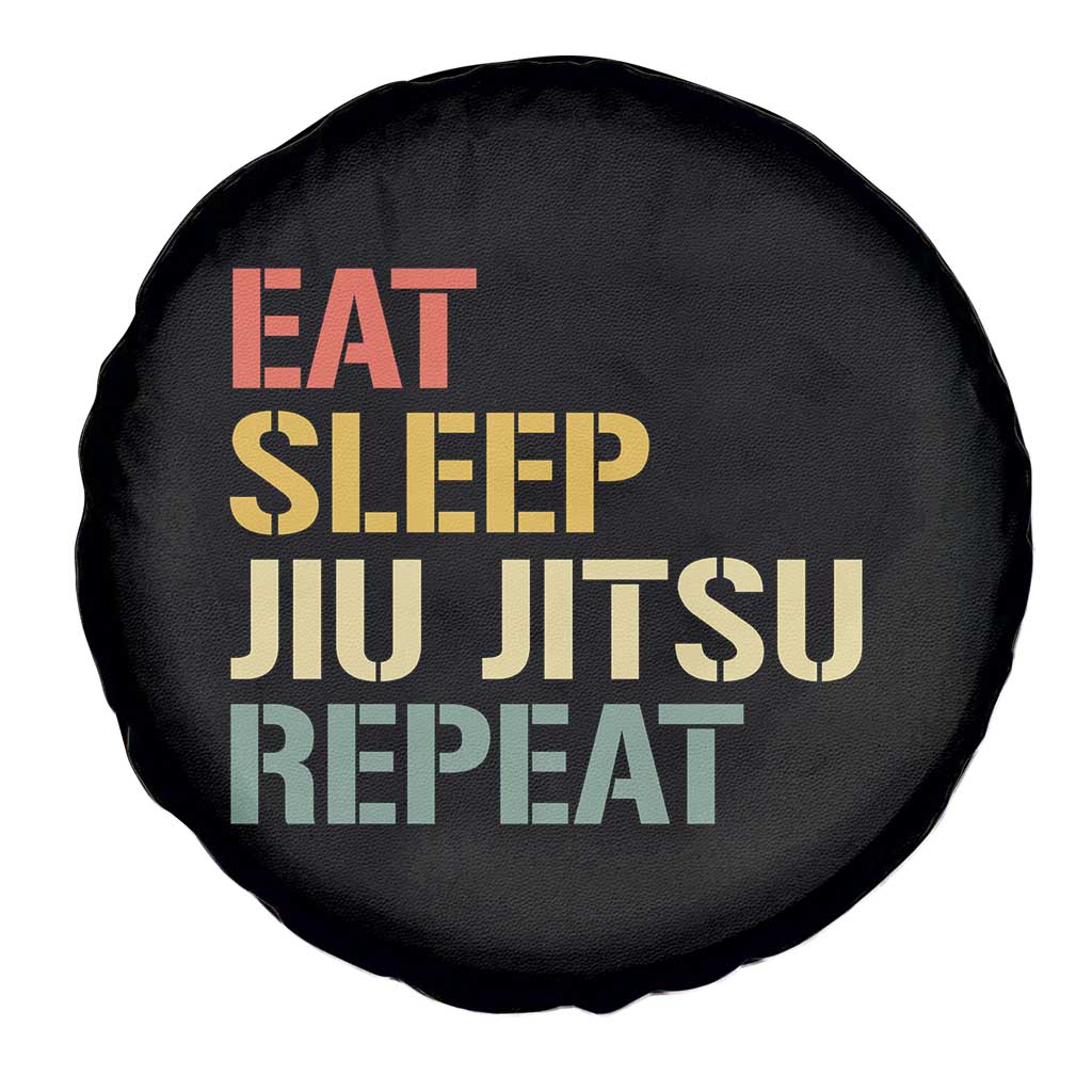 Retro Eat Sleep Jiu Jitsu Repeat Spare Tire Cover Vintage JiuJitsu BJJ - Wonder Print Shop