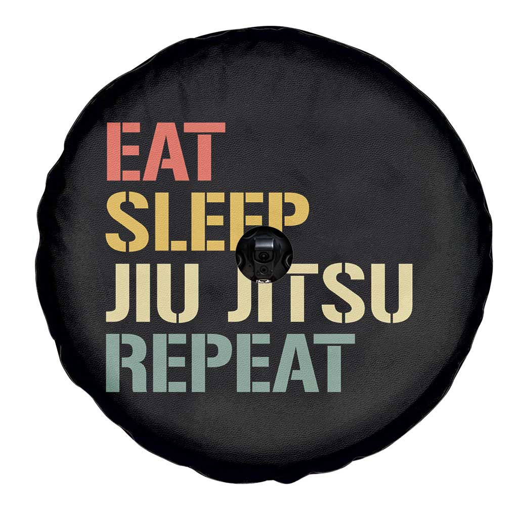 Retro Eat Sleep Jiu Jitsu Repeat Spare Tire Cover Vintage JiuJitsu BJJ - Wonder Print Shop