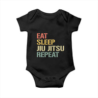 Retro Eat Sleep Jiu Jitsu Repeat Baby Onesie Vintage JiuJitsu BJJ - Wonder Print Shop