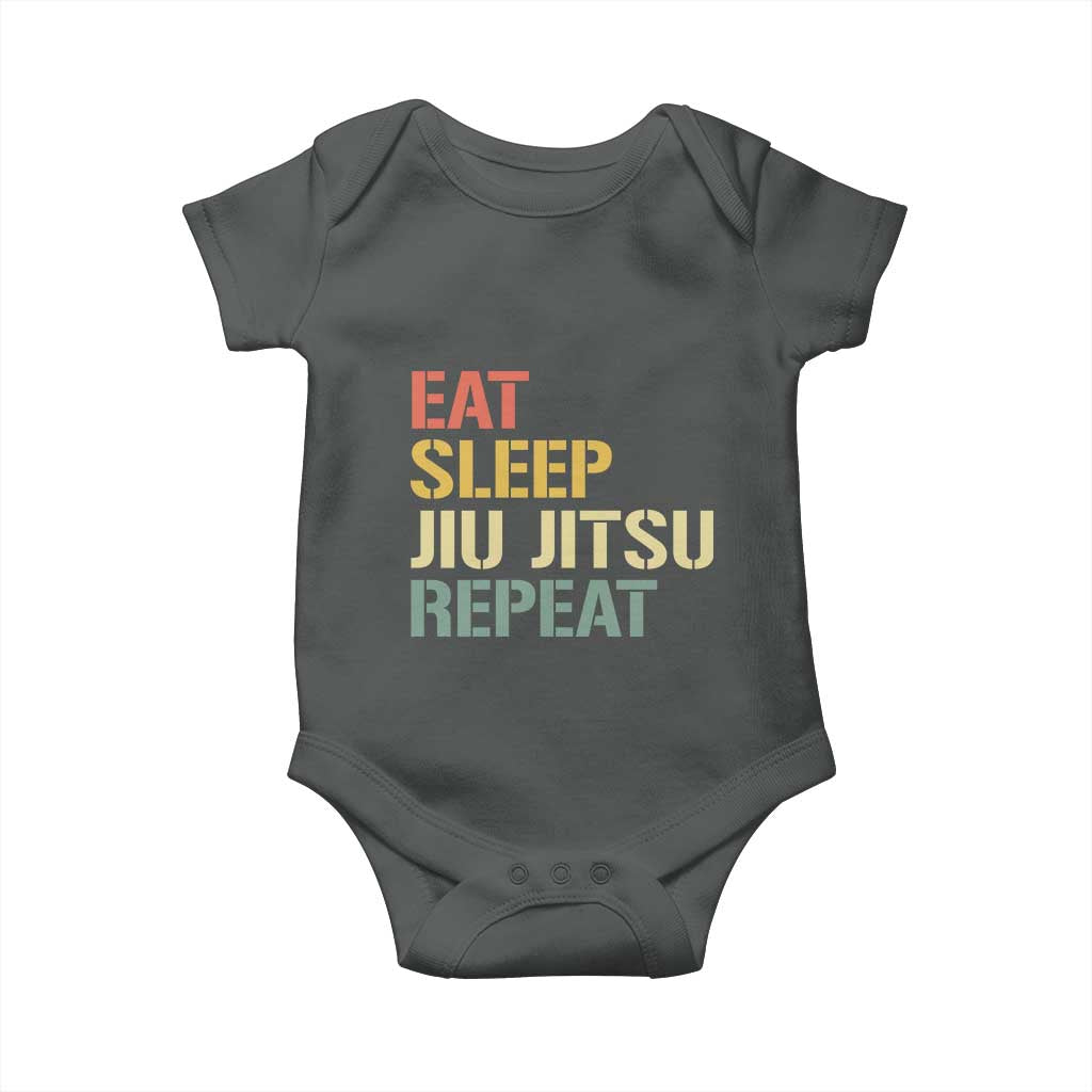 Retro Eat Sleep Jiu Jitsu Repeat Baby Onesie Vintage JiuJitsu BJJ - Wonder Print Shop