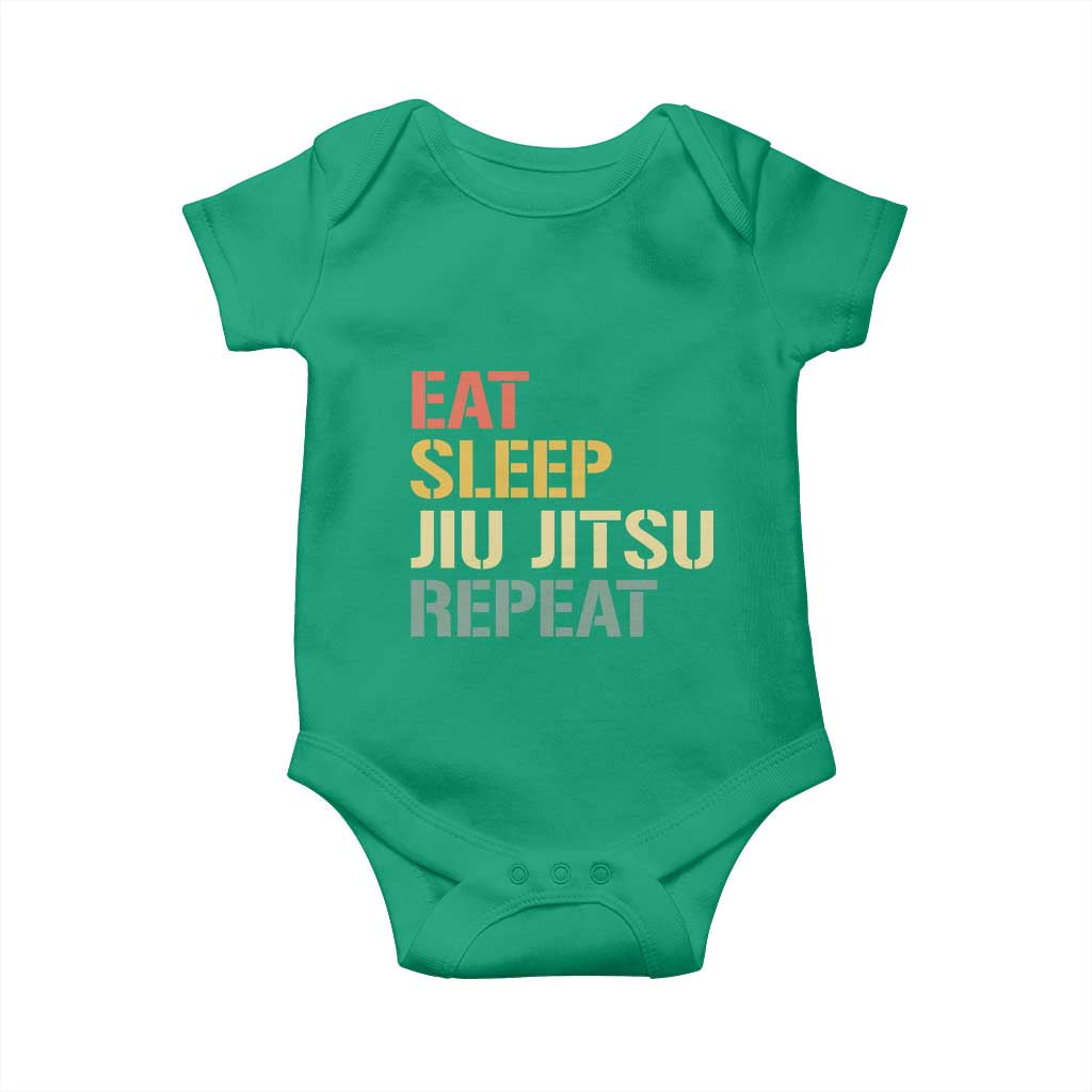 Retro Eat Sleep Jiu Jitsu Repeat Baby Onesie Vintage JiuJitsu BJJ - Wonder Print Shop