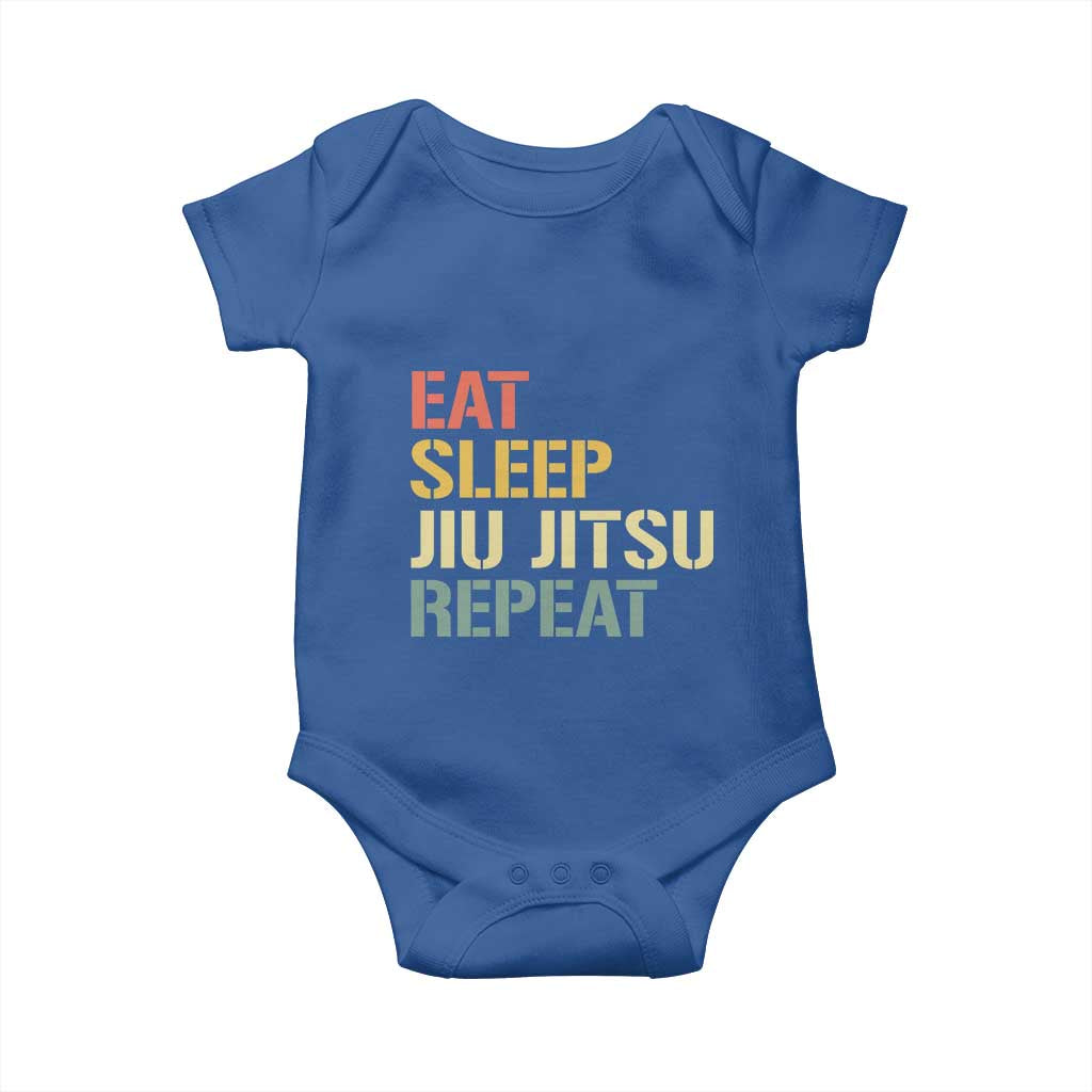 Retro Eat Sleep Jiu Jitsu Repeat Baby Onesie Vintage JiuJitsu BJJ - Wonder Print Shop