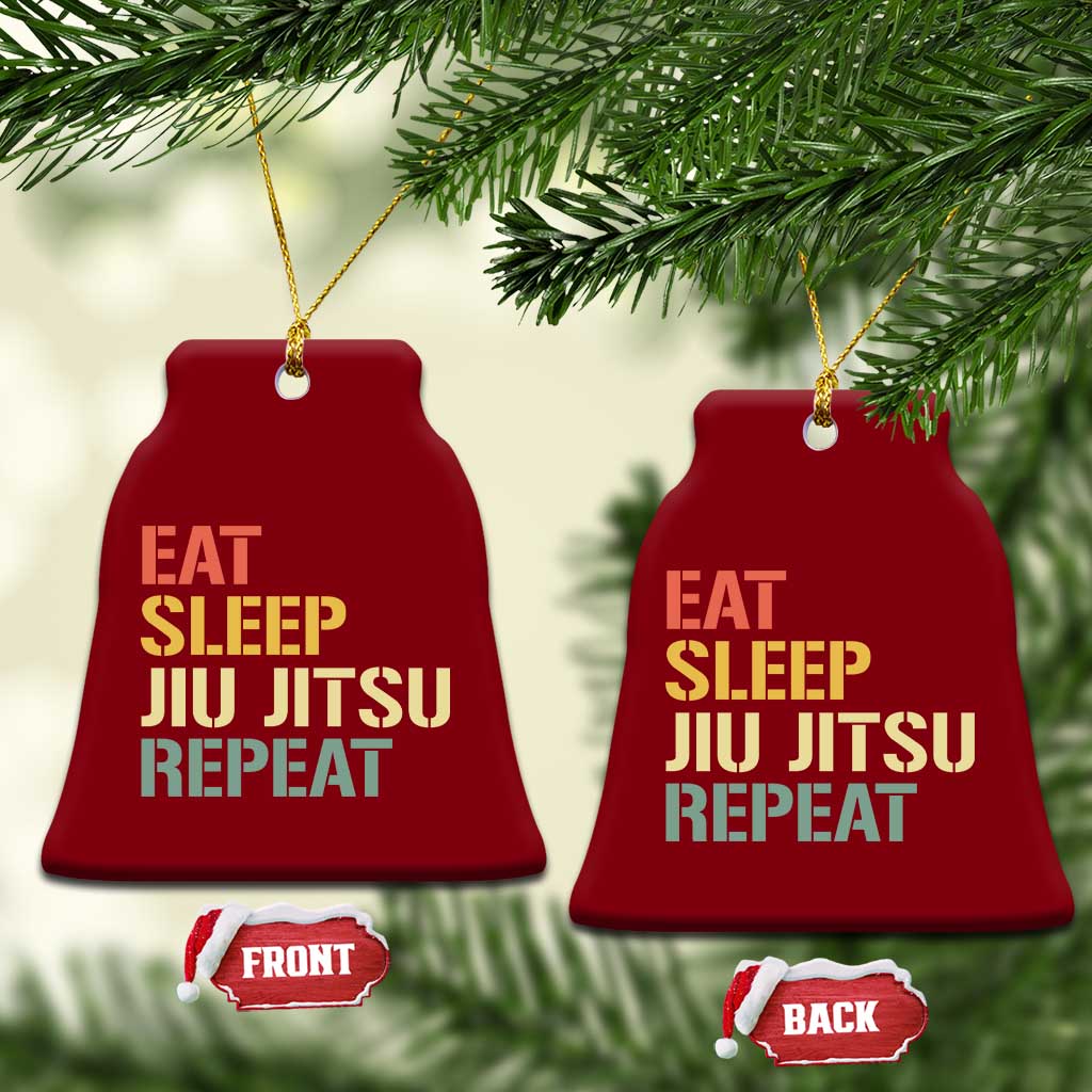 Retro Eat Sleep Jiu Jitsu Repeat Ceramic Ornament Vintage JiuJitsu BJJ - Wonder Print Shop