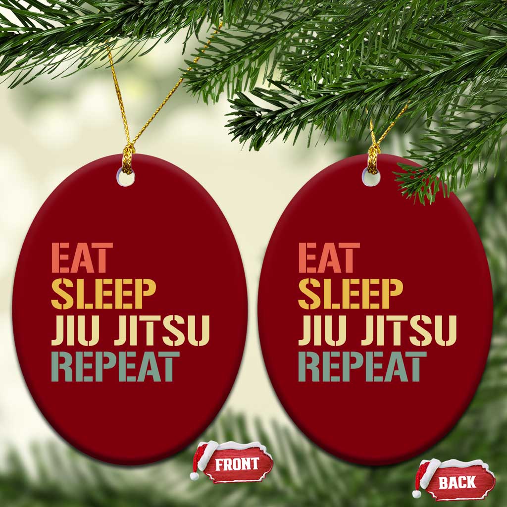 Retro Eat Sleep Jiu Jitsu Repeat Ceramic Ornament Vintage JiuJitsu BJJ - Wonder Print Shop