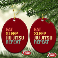 Retro Eat Sleep Jiu Jitsu Repeat Ceramic Ornament Vintage JiuJitsu BJJ - Wonder Print Shop